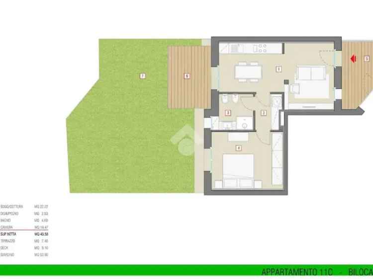 Bilocale Giardino Lurano Nuova Costruzione